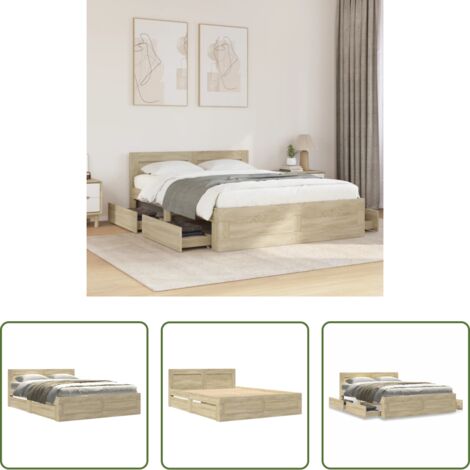 Testiera letto -  Giroletto Testiera Rovere Sonoma 120x190 cm Legno Multistrato