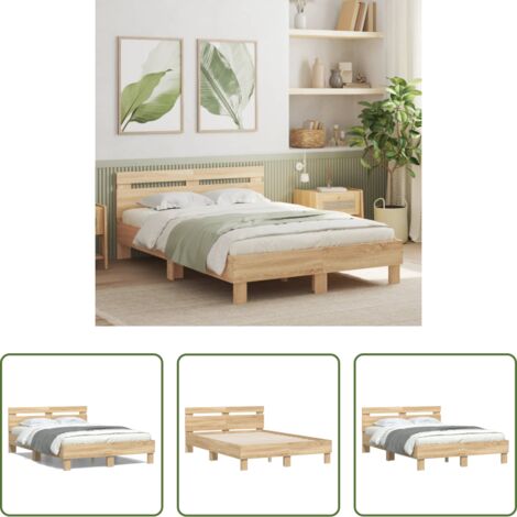 Testiera letto -  Giroletto Testiera Rovere Sonoma 120x190 cm Legno Multistrato