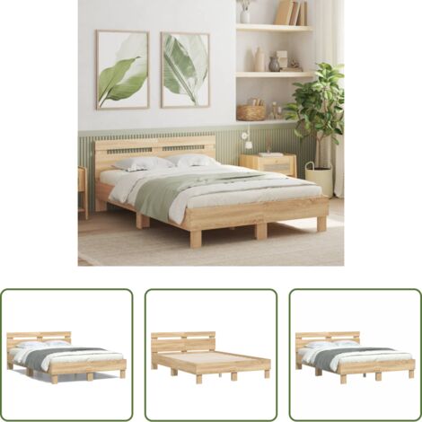 Testiera letto -  Giroletto Testiera Rovere Sonoma 135x190 cm Legno Multistrato