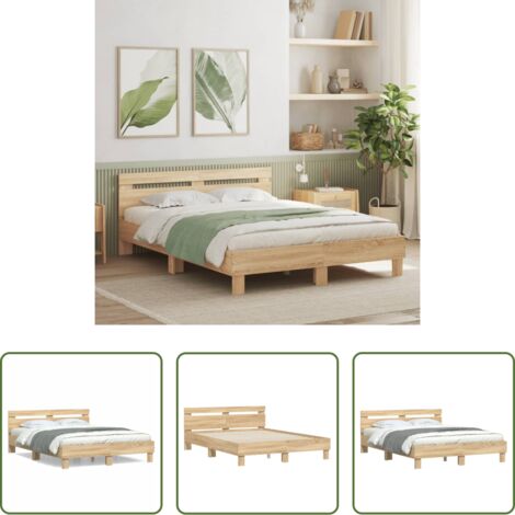Testiera letto -  Giroletto Testiera Rovere Sonoma 150x200 cm Legno Multistrato