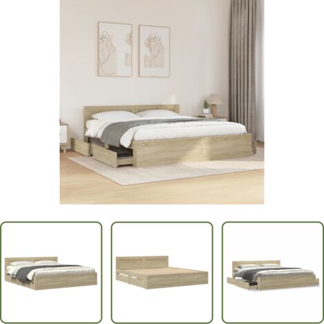 Testiera letto -  Giroletto Testiera Rovere Sonoma 200x200 cm Legno Multistrato