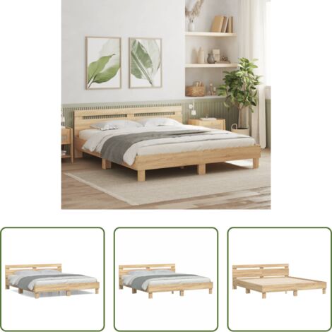 Testiera letto -  Giroletto Testiera Rovere Sonoma 200x200 cm Legno Multistrato
