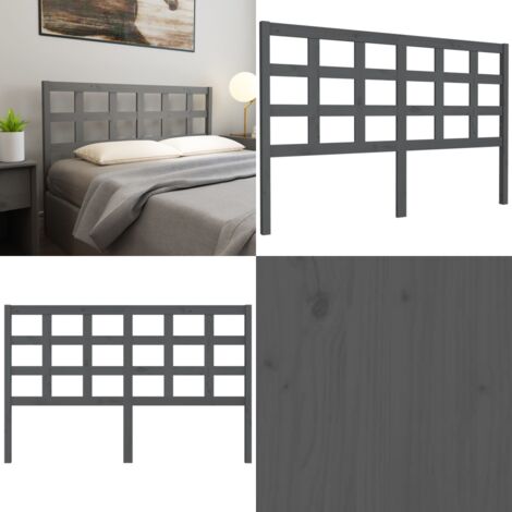 Testiera Letto Grigia 156x4x100 cm in Legno Massello di Pino - Testiera letto grigia - Testiera letto in pino