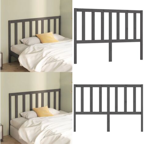 Testiera Letto Grigia 156x4x100 cm in Legno Massello di Pino - Testiera letto grigia - Testiera letto in pino