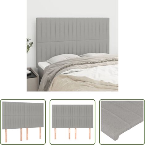 Testiera letto grigia -  Testiera Grigio Chiaro 144x5x118/128 cm Tessuto