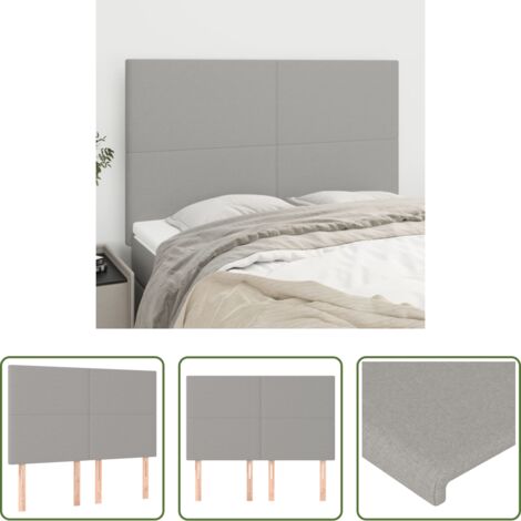 Testiera letto grigia -  Testiera Grigio Chiaro 144x5x118/128 cm Tessuto