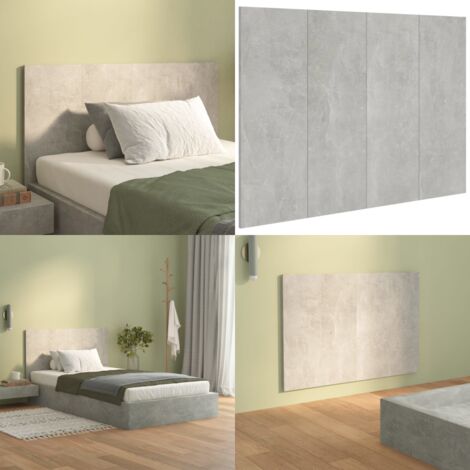 Testiera Letto Grigio Cemento 120x1,5x80cm in Legno Multistrato - Testiera in legno multistrato - Testiera per letto senza testata