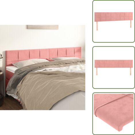 Testiera letto in legno - vidaXL Testiera 2 pz Rosa 80x5x78/88 cm in Velluto -