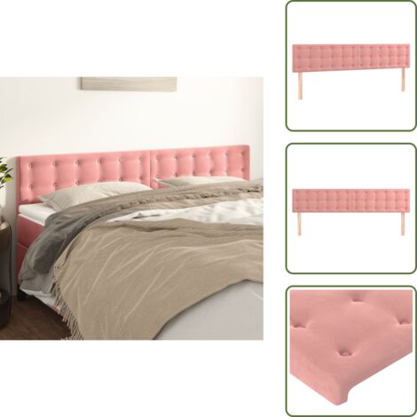 Testiera letto in legno - vidaXL Testiera 2 pz Rosa 90x5x78/88 cm in Velluto -