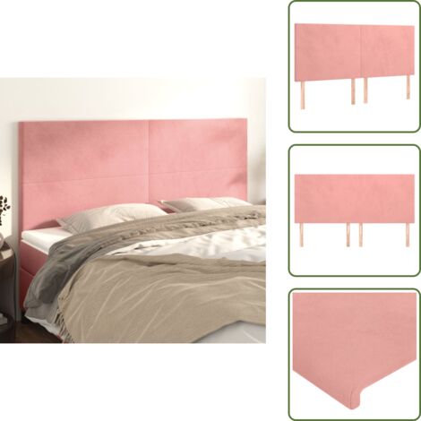 Testiera letto in legno - vidaXL Testiera Rosa 180x5x118/128 cm Velluto -
