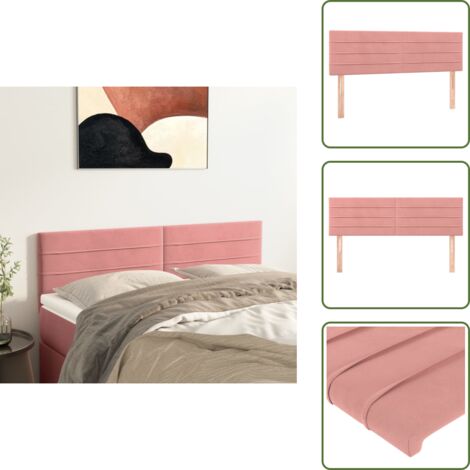 Testiera letto in legno - vidaXL Testiere 2 pz Rosa 72x5x78/88 cm in Velluto -