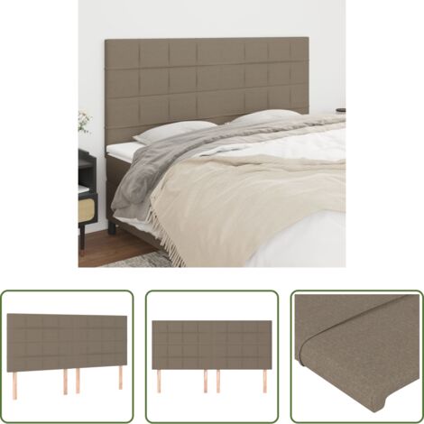 Testiera letto in tessuto -  Testiera per letto Tortora 180x5x118/128 cm Tessuto