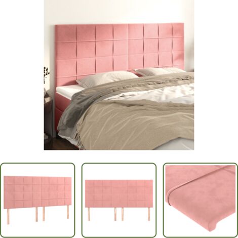 Testiera letto in velluto -  Testiera Rosa 180x5x118/128 cm Velluto