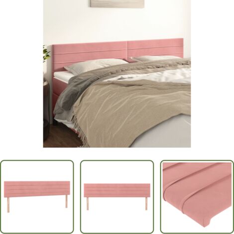 Testiera letto in velluto -  Testiera Rosa 180x5x78/88 cm in Velluto