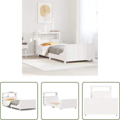 Testiera letto -  Letto senza Materasso Bianco 75x190 in Legno Massello di Pino