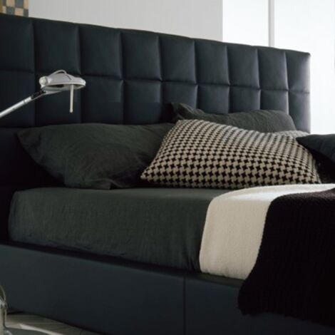 Testiera letto Monaco  1 Modulo 80x80 - Shadow grey testiera con rivestimento in ecopelle verticale per letto singolo e matrimoniale modulare