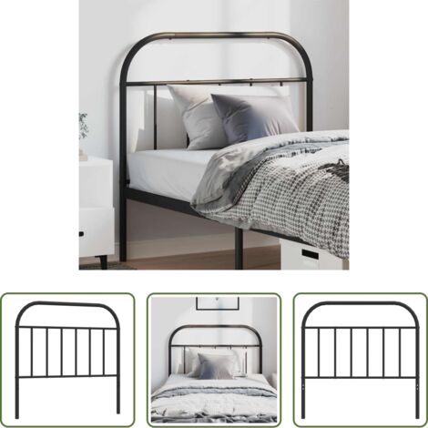 Testiera letto nera -  Testiera di Ricambio in Metallo Nero 100 cm
