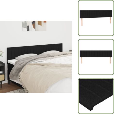 Testiera letto nera - vidaXL Testiera 2 pz Nera 90x5x78/88 cm in Tessuto - Testiera letto con gambe in legno