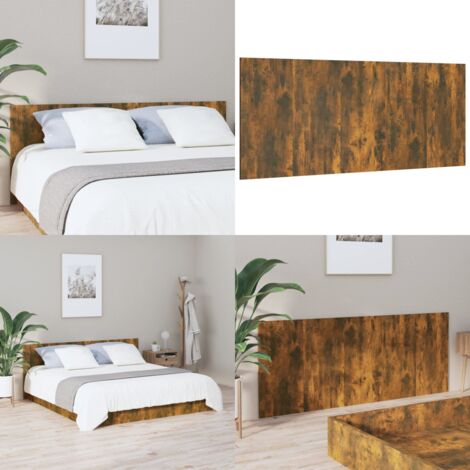 Testiera Letto Rovere Fumo 200x1,5x80 cm in Legno Multistrato - Letto con testiera - Testiera in legno