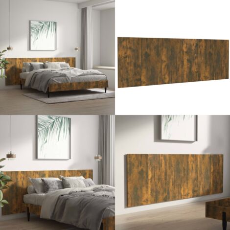 Testiera Letto Rovere Fumo 240x1,5x80 cm in Legno Multistrato - Testiera letto in legno - Testiera letto a parete