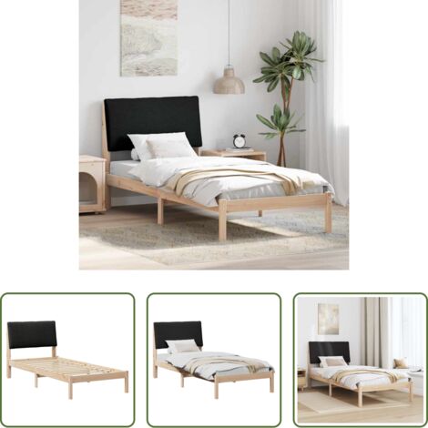 Testiera letto -  Struttura del Letto con testiera Marrone e nero 100 x 200 cm