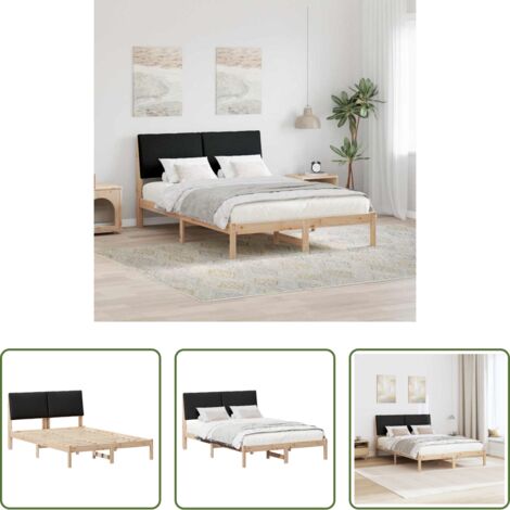 Testiera letto -  Struttura del Letto con testiera Marrone e nero 150 x 200 cm
