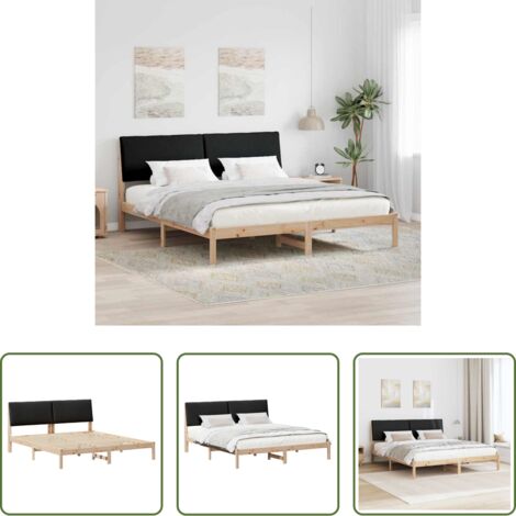 Testiera letto -  Struttura del Letto con testiera Marrone e nero 180 x 200 cm