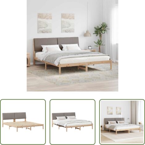Testiera letto -  Struttura del Letto con testiera Marrone e taupe 180 x 200 cm