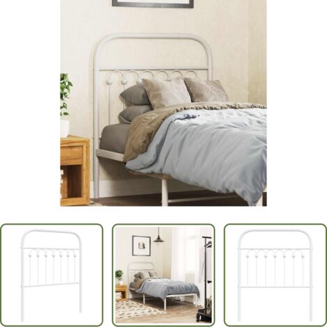 Testiera letto -  Testiera di Ricambio in Metallo Bianco 75 cm