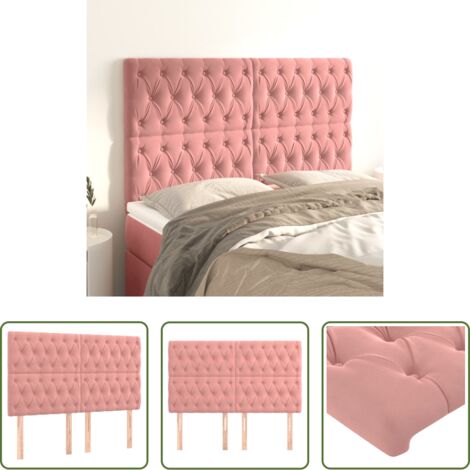 Testiera letto velluto -  Testiera Rosa 144x7x118/128 cm Velluto
