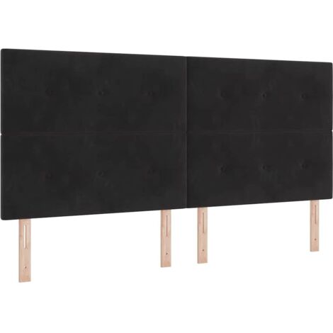 Testiera Nero 200 cm Velluto vidaXL