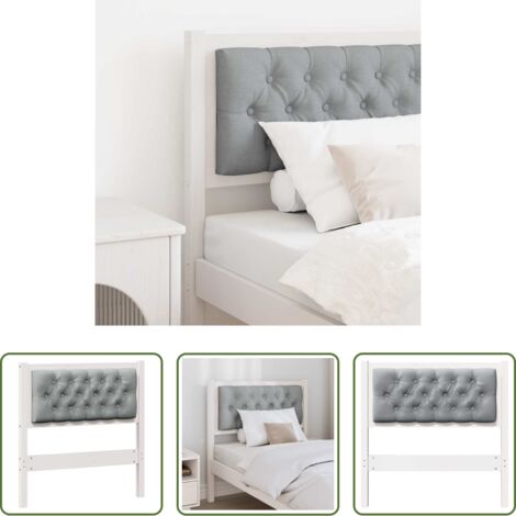 Testiera per camera da letto -  Testiera Bianco e grigio chiaro 80 cm Legno di pino massello