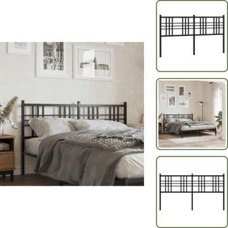 Testiera per camera da letto - vidaXL Testiera di Ricambio in Metallo Nero 160 cm - Testiera per letto con gambe in metallo