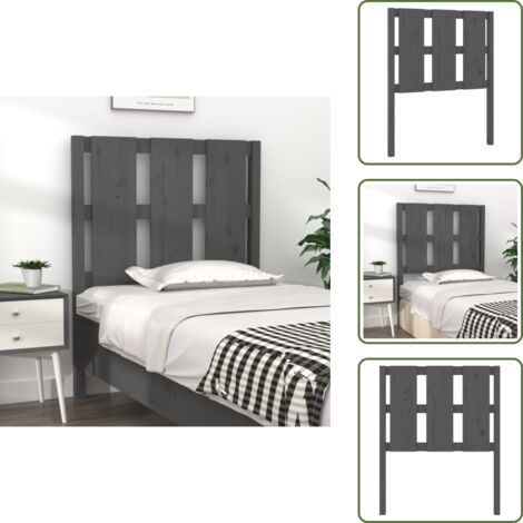Testiera per camera da letto - vidaXL Testiera Letto Grigia 80,5x4x100 cm in Legno Massello di Pino - Testiera rustica