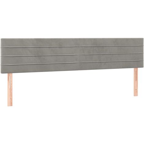 Testiera per dormire accessorio per camera da letto 2 parti 100 x 5 x 78/88 cm tessuto in velluto grigio chiaro TDL0206445