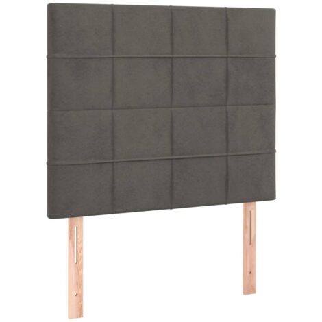 Testiera per dormire accessorio per camera da letto 2 parti 80 x 5 x 78/88 cm tessuto in velluto grigio scuro TDL0206350