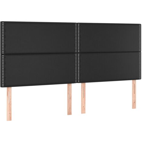 Testiera per dormire accessorio per camera da letto in 4 parti 100 x 5 x 78/88 cm nero sintetico TDL0205978