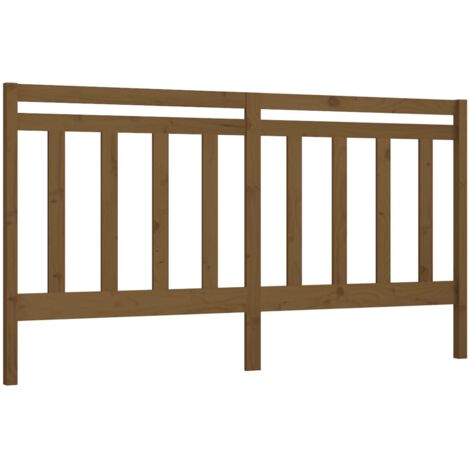 Testiera per Letto ambra 206x4x100 cm in Legno Massello di Pino vidaXL