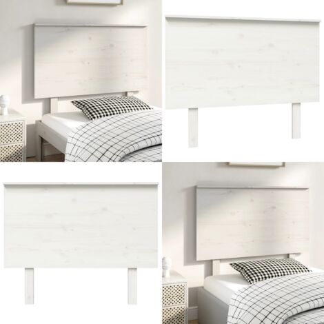 Testiera per Letto Bianca 104x6x82,5 cm Legno Massello di Pino - Testiera in legno massello - Testiera in pino
