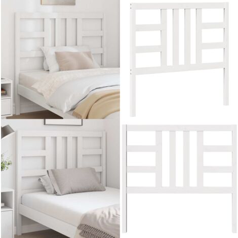 Testiera per Letto Bianca 106x4x100 cm Legno Massello di Pino - Testiera in pino - Testiera per letto senza testiera
