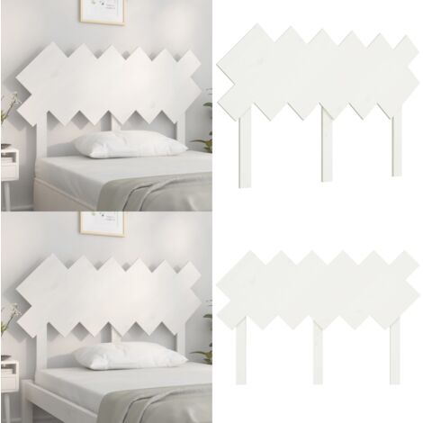 Testiera per Letto Bianca 122,5x3x80,5cm Legno Massello di Pino - Testiera in pino - Testiera in legno massello