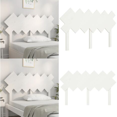 Testiera per Letto Bianca 132x3x81 cm Legno Massello di Pino - Testiera in legno massello - Testiera in pino