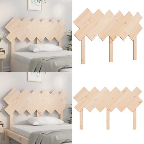 Testiera per Letto Bianca 132x3x81 cm Legno Massello di Pino - Testiera in pino - Testiera per letto rustica
