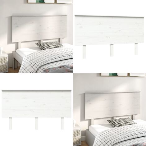 Testiera per Letto Bianca 144x6x82,5cm Legno Massello di Pino - Testiera in legno massello - Testiera in pino