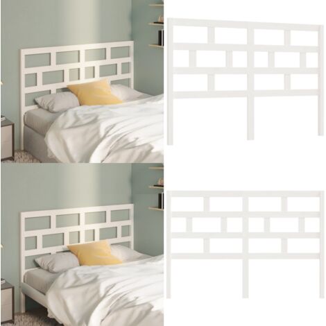 Testiera per Letto Bianca 146x4x100cm in Legno Massello di Pino - Testiera in legno massello - Testiera in pino