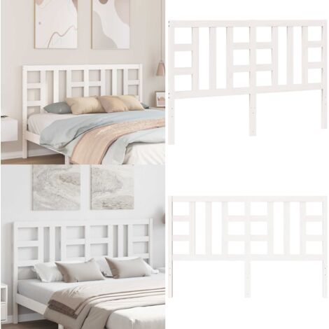 Testiera per Letto Bianca 156x4x100 cm Legno Massello di Pino - Testiera in legno massello - Testiera in pino