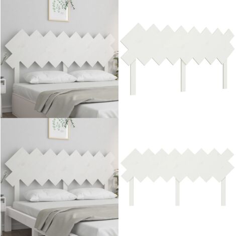 Testiera per Letto Bianca 159,5x3x80,5cm Legno Massello di Pino - Testiera in pino - Testiera per camera da letto