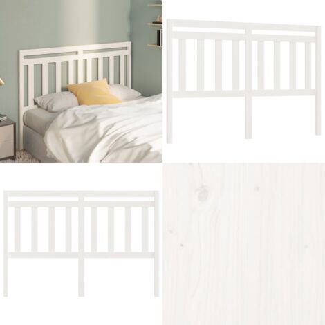 Testiera per Letto Bianca 166x4x100cm in Legno Massello di Pino - Testiera in legno massello - Testiera in pino