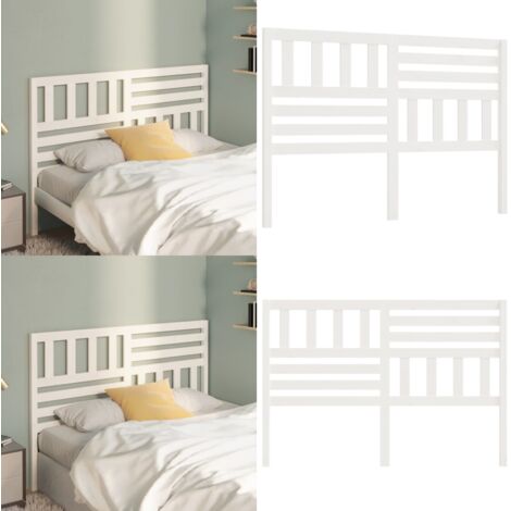 Testiera per Letto Bianca 166x4x100cm in Legno Massello di Pino - Testiera in pino - Testiera per letto senza testiera