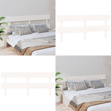 Testiera per Letto Bianca 184x3x81 cm in Legno Massello di Pino - Testiera in pino - Testiera in legno massello